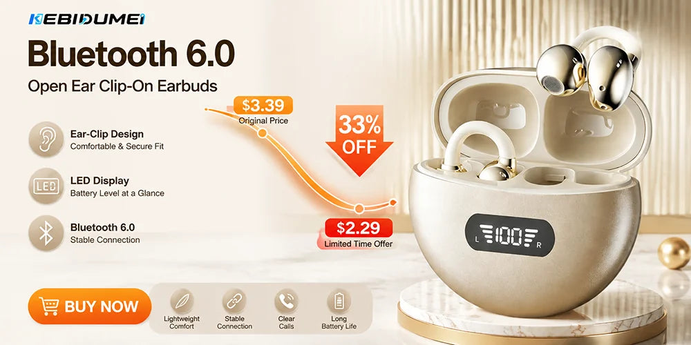 Kebidumei — Headset Gamer Bluetooth 5.3 com ANC