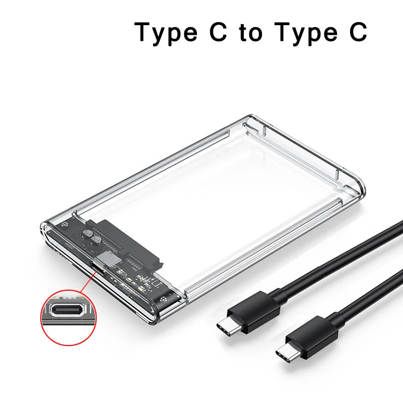 Case SATA 2,5″ Transparente USB 3.0/Type-C