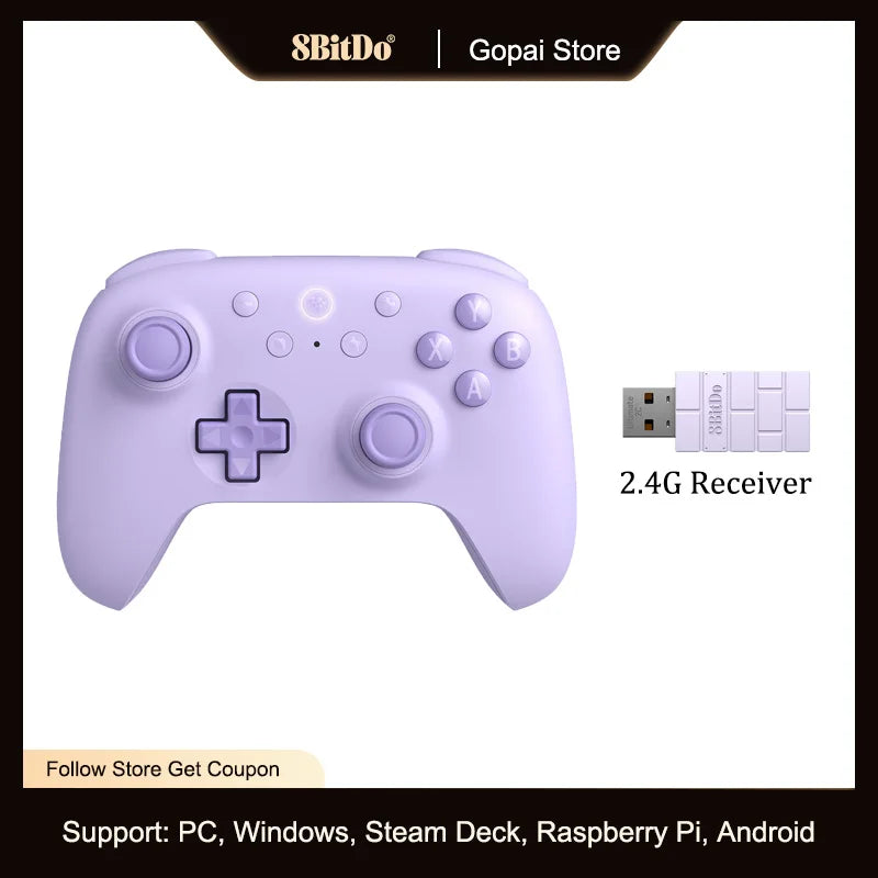 Controle Gamer 8BitDo Ultimate 2C Sem Fio 2.4G com Hall Effect para PC
