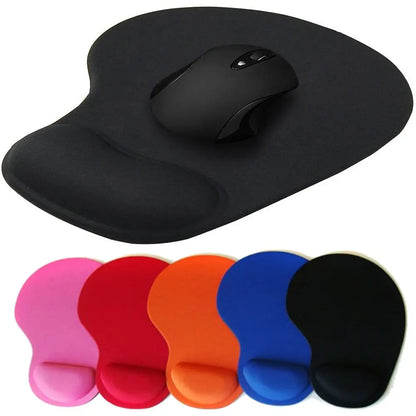 Mousepad ergonômico com apoio de pulso, confortável e antiderrapante, para PC e laptop.