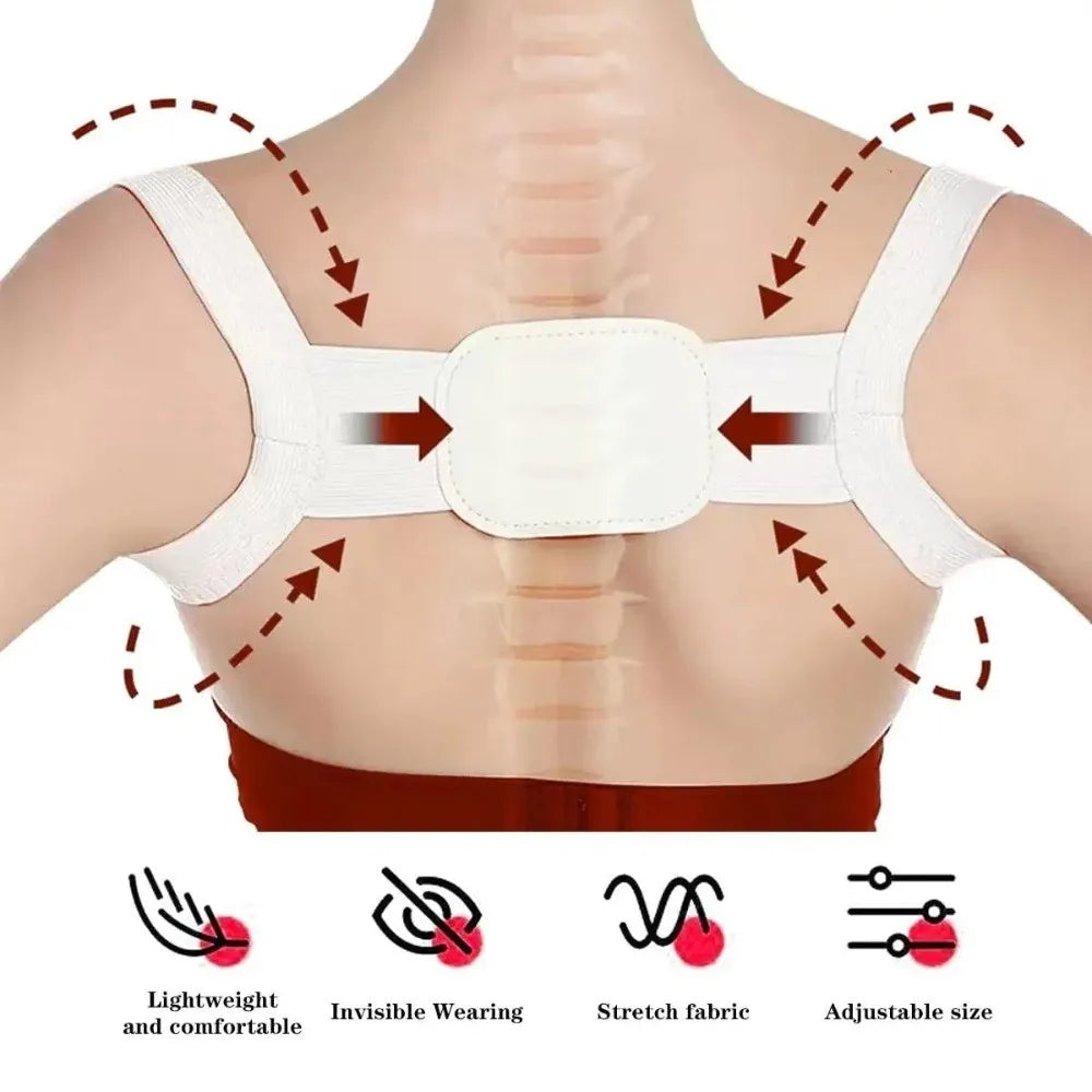Corretor de Postura Invisivel e Suporte Dorsal Ultra Respiravel