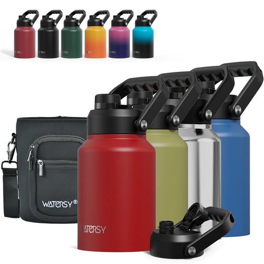 Garrafa Térmica Industrial Watersy em Inox 304 com Isolamento Multicamadas e Bolsa Tática (1.8L / 2.5L / 3.7L)