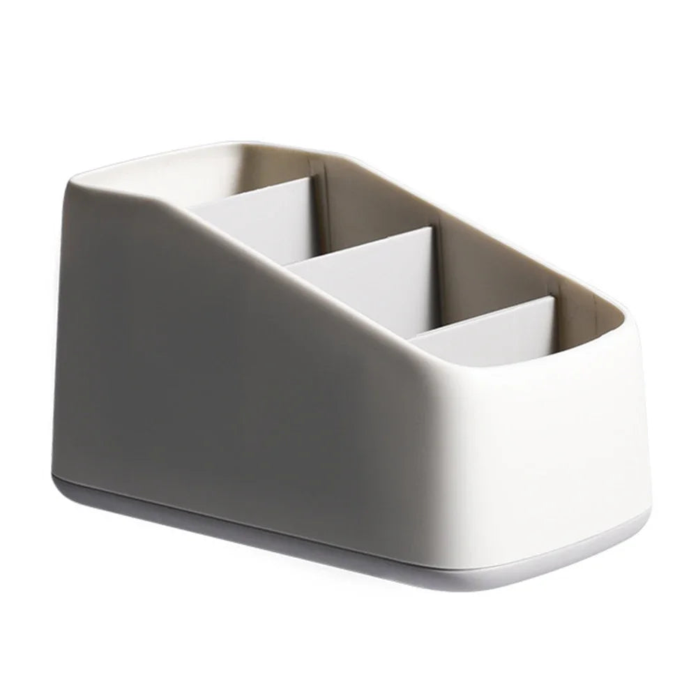 Organizador de Controles Remotos e Objetos de Mesa com 4 Divisórias – Suporte Trapezoidal de Alta Resistência para Sala, Quarto e Escritório