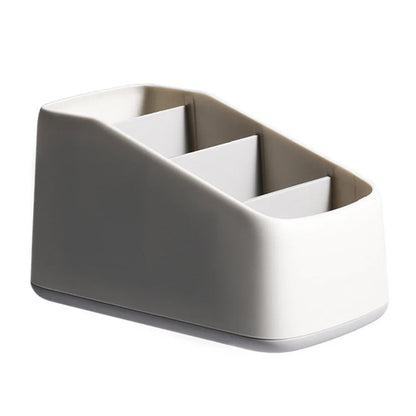 Organizador de Controle Remoto e Mesa com 4 Divisórias – Suporte Trapezoidal para Casa e Escritório