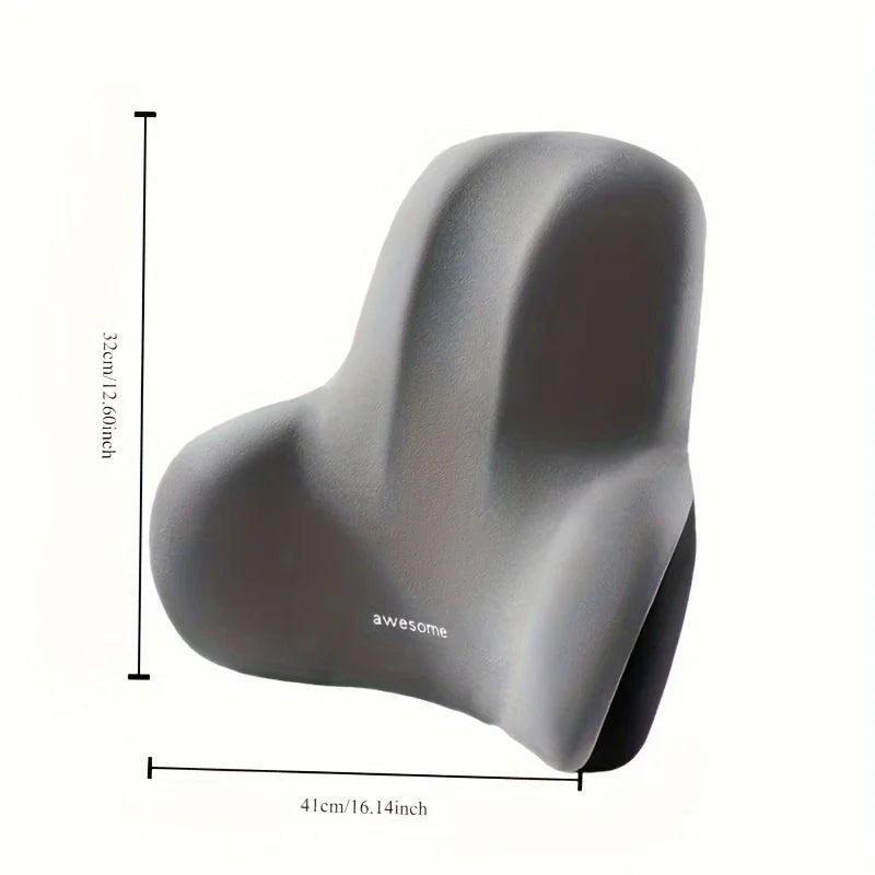 Conjunto de 1 almofada de assento em espuma viscoelástica - 2 em 1, para apoio lombar e assento, ideal para escritório e carro, nas cores cinza e preto. Ótima opção de presente para alívio da dor nas costas.