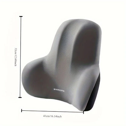 Conjunto de 1 almofada de assento em espuma viscoelástica - 2 em 1, para apoio lombar e assento, ideal para escritório e carro, nas cores cinza e preto. Ótima opção de presente para alívio da dor nas costas.
