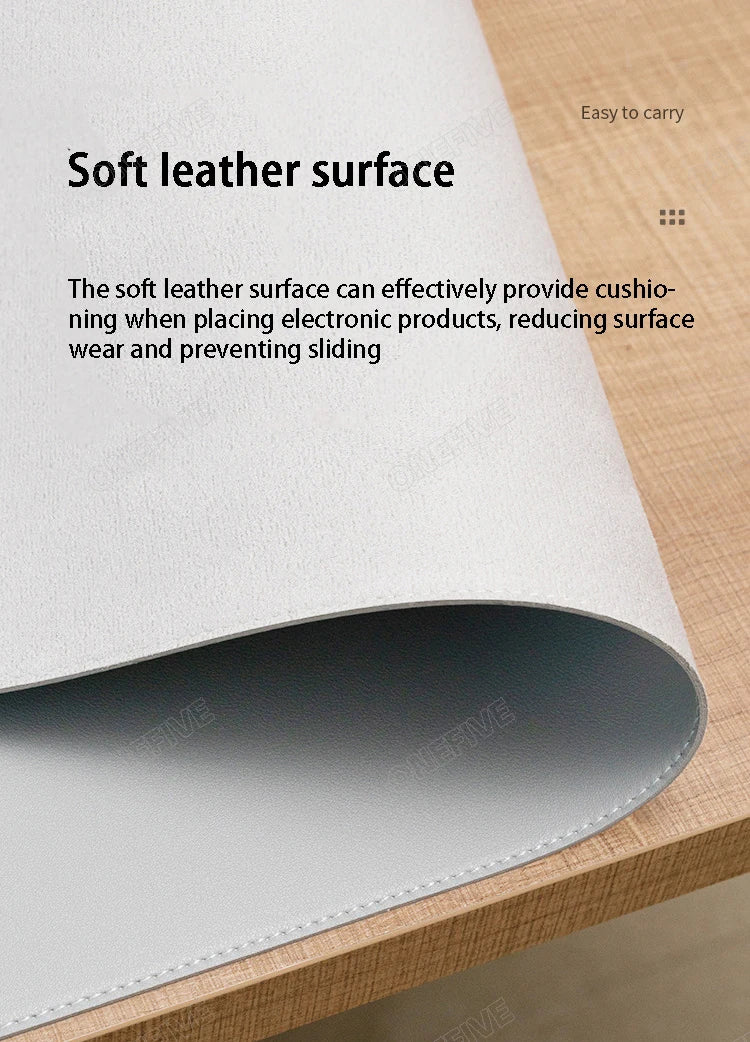Mousepad grande para escritório, protetor de mesa em couro PU impermeável, ideal para teclado, jogos e acessórios de PC.
