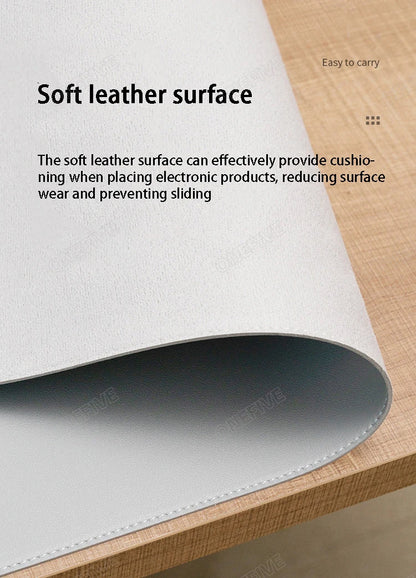 Mousepad grande para escritório, protetor de mesa em couro PU impermeável, ideal para teclado, jogos e acessórios de PC.