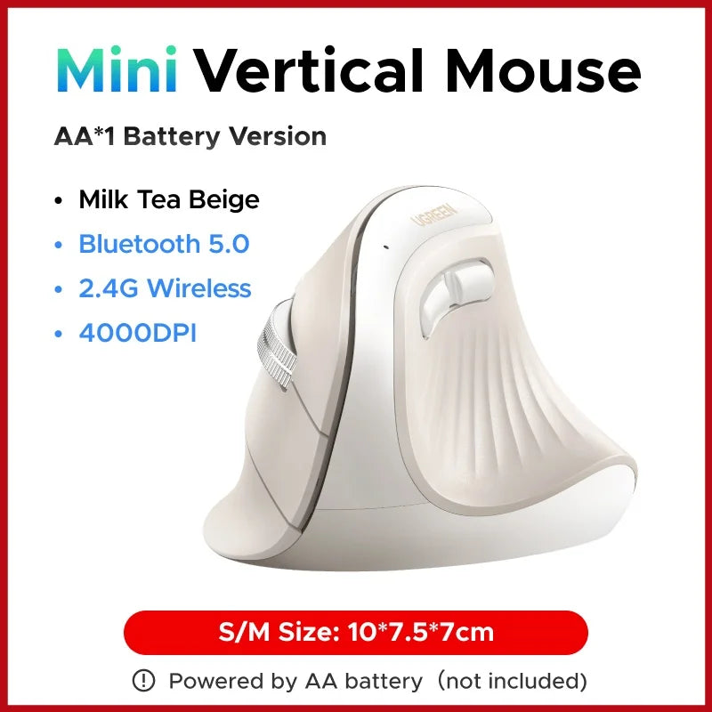UGREEN — Mouse Vertical Ergonômico Sem Fio 4000 DPI