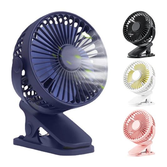 Mini Ventilador Portátil de Clipe e Mesa HAOYUNMA 3 Velocidades com Ajuste 720°