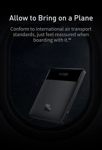 Power Bank Baseus Blade 20000mAh 100W Ultra-Slim com Display Digital Inteligente