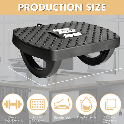 Apoio de Pés Ergonômico para Baixo da Mesa com Rolos de Massagem – Suporte Antiderrapante para Correção de Postura e Alívio de Dores