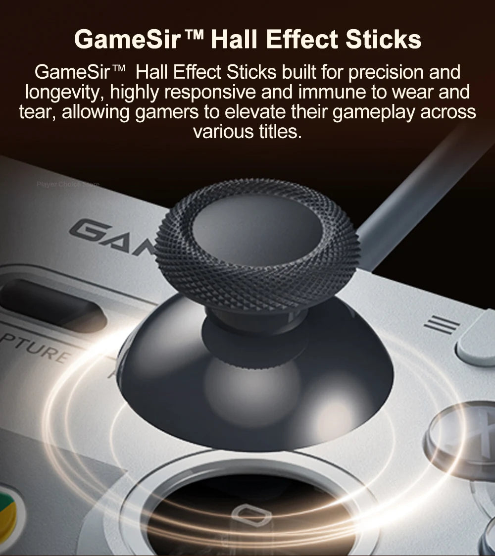 Controle Gamer GameSir Tegenaria Lite com Hall Effect, 1000Hz e 2 Botões Traseiros