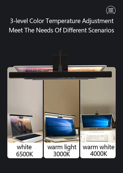 Luminária de Monitor Light Bar com Controle Remoto – Barra de Luz LED Anti-Luz Azul e Iluminação Direcional