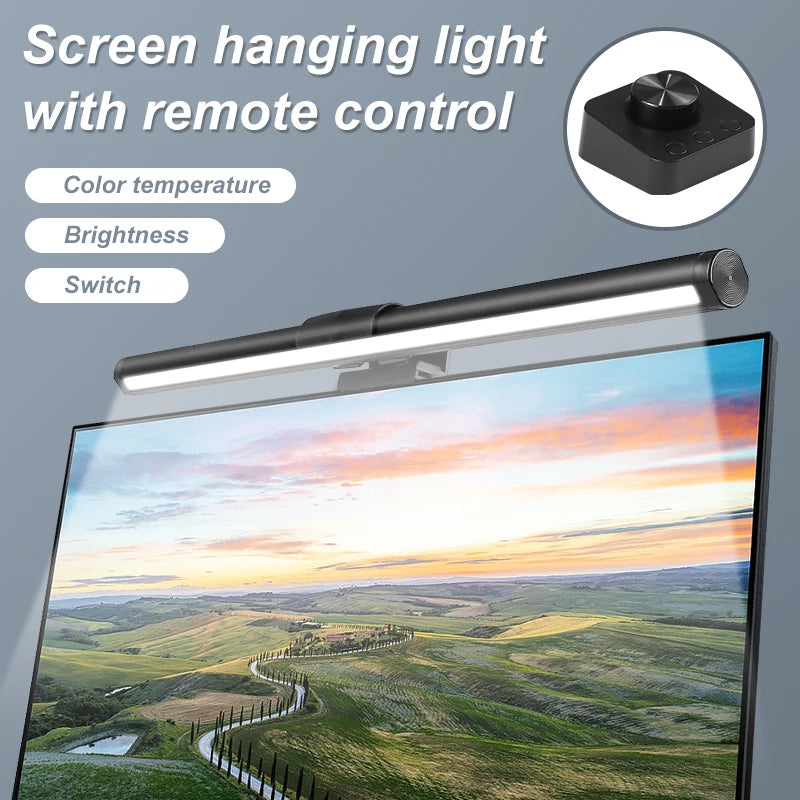 Luminária de Monitor Light Bar com Controle Remoto – Barra de Luz LED Anti-Luz Azul e Iluminação Direcional