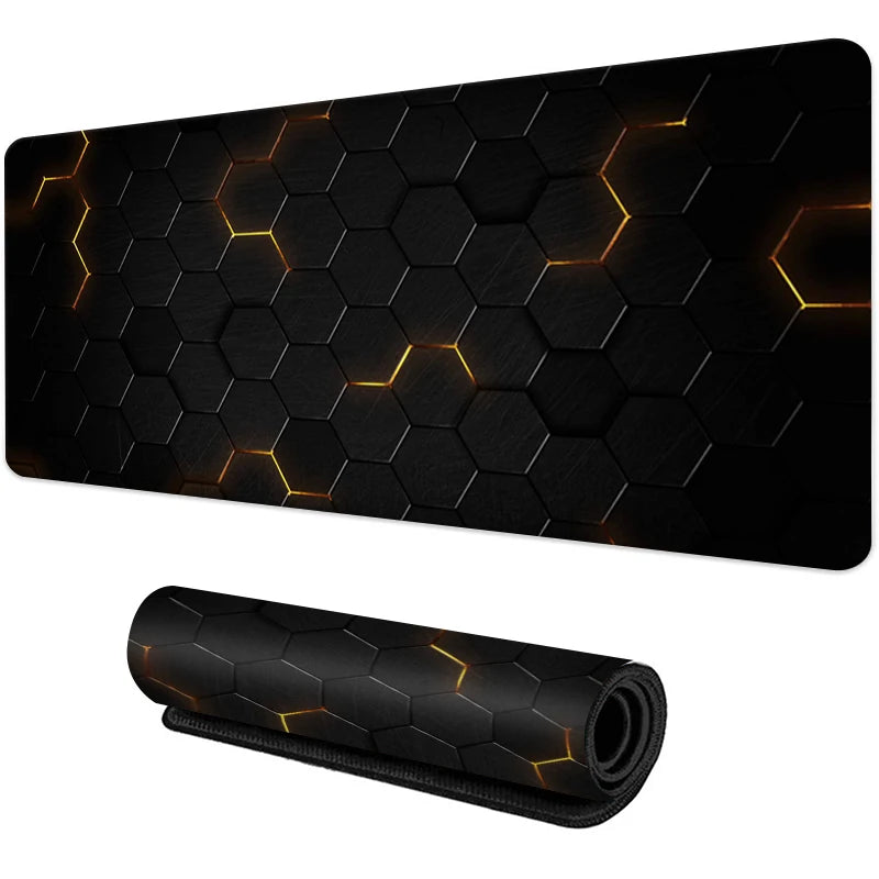 Desk Mat Gamer Gradiente Neon XXL – Mouse Pad Speed com Borda Costurada