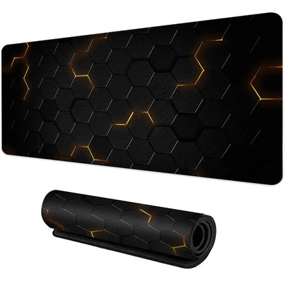 Desk Mat Gamer Gradiente Neon XXL – Mouse Pad Speed com Borda Costurada