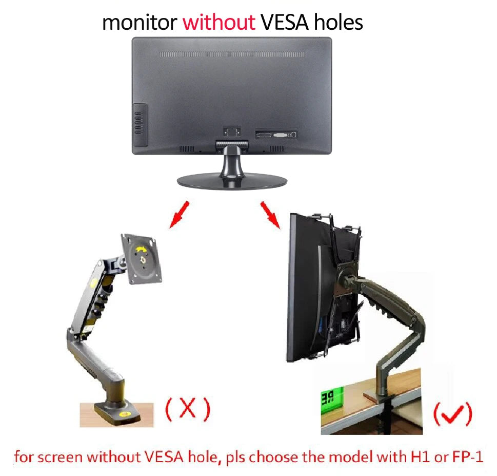Suporte Articulado para Monitor com Pistão a Gás NB F80 (17" a 30")