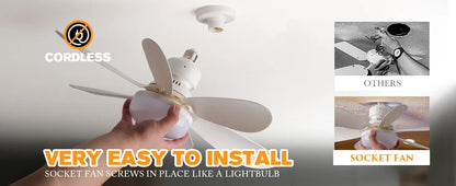 Lâmpada Ventilador de Teto LED 40W Bivolt E27 Dimerizável com Controle Remoto