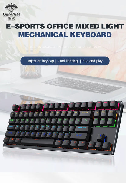 AyeBeau — Teclado Mecânico Gamer RGB 87 Teclas