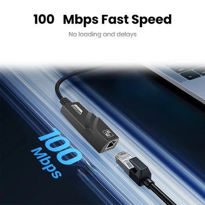 Adaptador Placa de Rede Externa USB 3.0 para Rede Cabeada RJ45 LAN Ethernet 10/100 Mbps