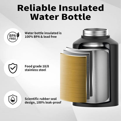 Garrafa Térmica Watersy em Inox 304 de Alta Capacidade com Alça de Alta Carga (64oz / 87oz / 128oz)