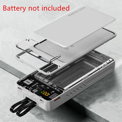 Case Power Bank DIY para 2x Baterias 1260110 com Display LCD e Carga Rápida 22.