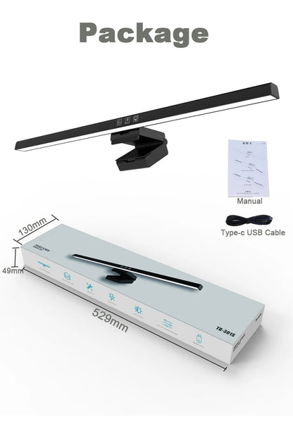 Luminária de Monitor Light Bar 50cm – Barra de Luz LED com Escurecimento Contínuo e Anti-Reflexo