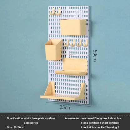 Kit Pegboard Organizador de Parede Modulável – Painel de Ferramentas e Utensílios para Cozinha, Banheiro e Oficina