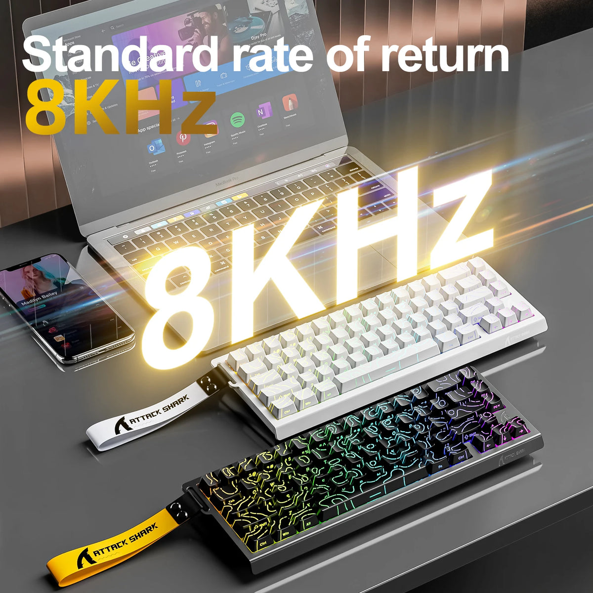 Attack Shark X68HE — Teclado Gamer Magnético 8000Hz