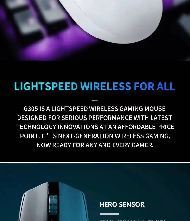 Logitech G305 LIGHTSPEED — Mouse Gamer Sem Fio 12.000 DPI