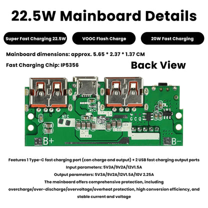 Kit Power Bank DIY diymore 20000mAh 22.5W com Display Digital para 2x Células 1260110