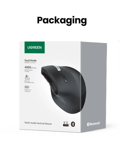 UGREEN — Mouse Vertical Ergonômico Sem Fio 4000 DPI