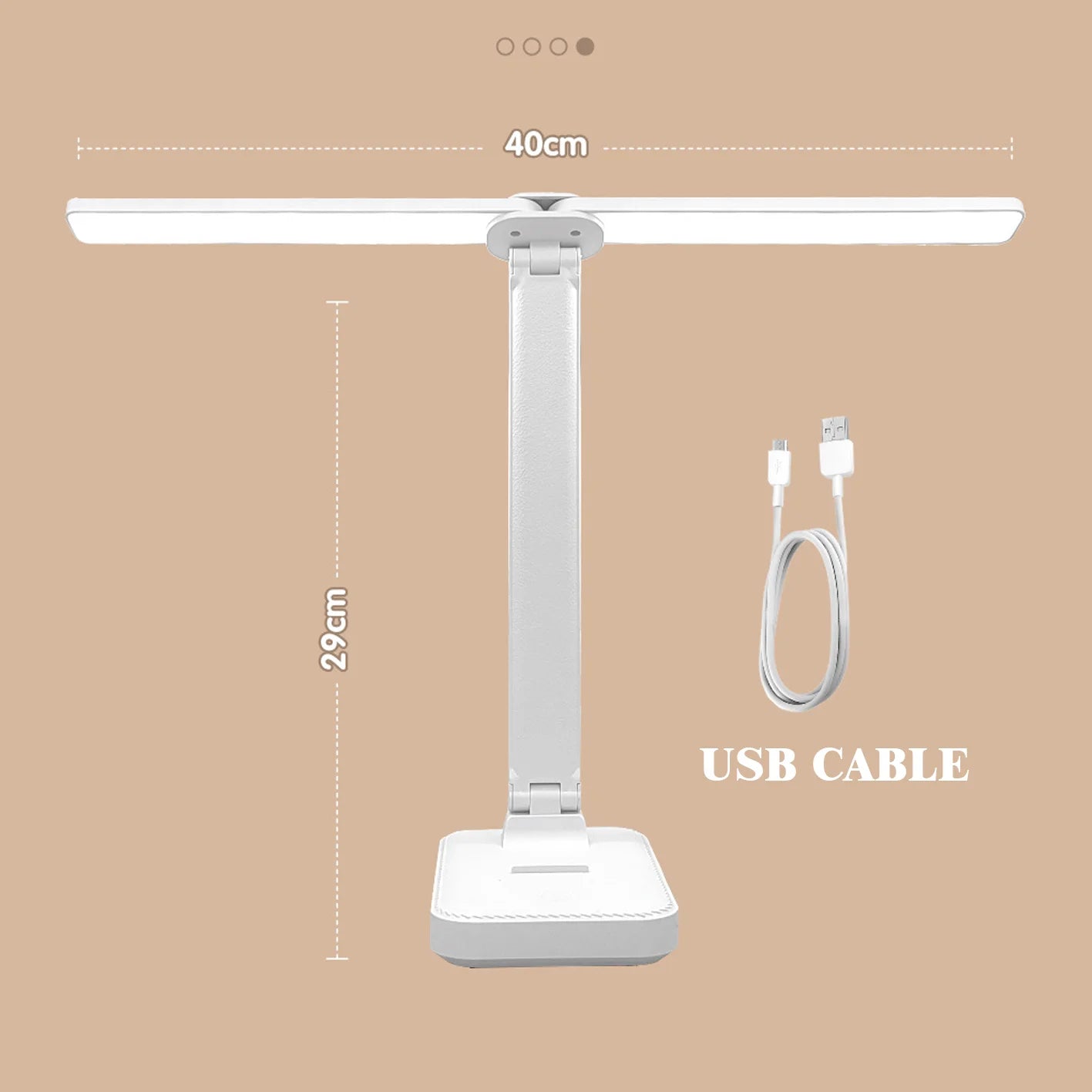 Luminária de Mesa LED Articulada – Touch Screen, 3 Tons de Luz e Bateria Recarregável