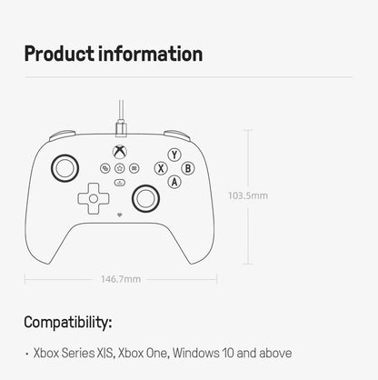 8BitDo Ultimate C — Controle Gamer com Fio para Xbox
