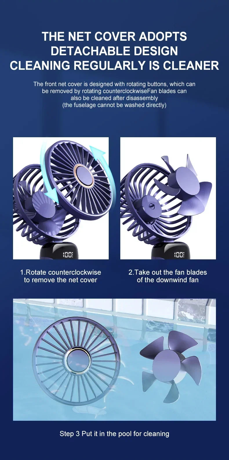 Mini Ventilador Portátil de Mão e Pescoço OIMG N15 Dobrável com Display LED e Suporte para Celular