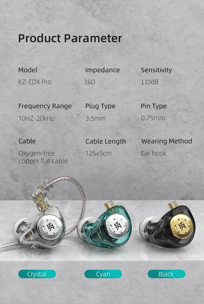 KZ EDX Pro — Fone In-Ear com Fio 3,5 mm
