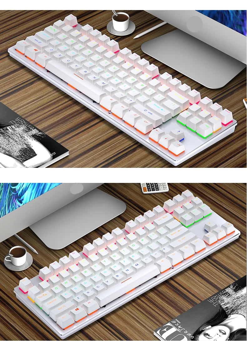 AyeBeau — Teclado Mecânico Gamer RGB 87 Teclas