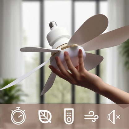 Lâmpada Ventilador de Teto LED 40W Bivolt E27 Dimerizável com Controle Remoto
