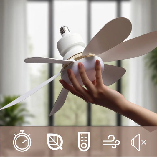 Lâmpada Ventilador de Teto LED 40W Bivolt E27 Dimerizável com Controle Remoto