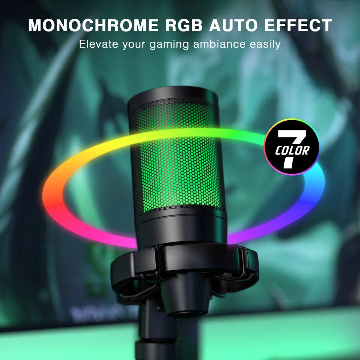 Microfone Gamer FIFINE AmpliGame A2 USB RGB Condensador Cardioide com Mute Touch