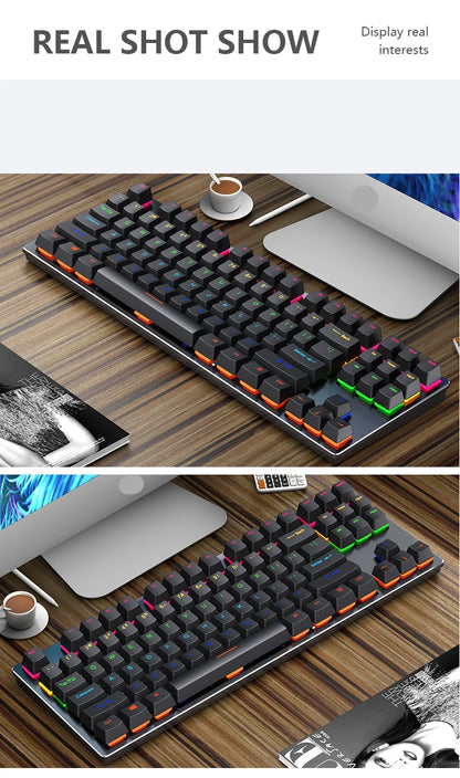 AyeBeau — Teclado Mecânico Gamer RGB 87 Teclas