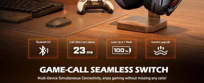 NUBWO G06 — Headset Gamer Sem Fio 2.4GHz + Bluetooth 5.3