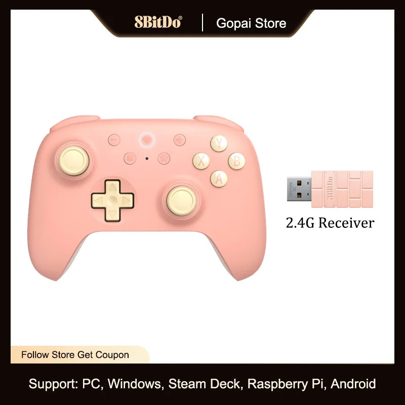 Controle Gamer 8BitDo Ultimate 2C Sem Fio 2.4G com Hall Effect para PC