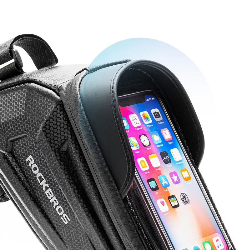 Bolsa de Quadro para Bicicleta ROCKBROS Impermeável com Suporte de Celular