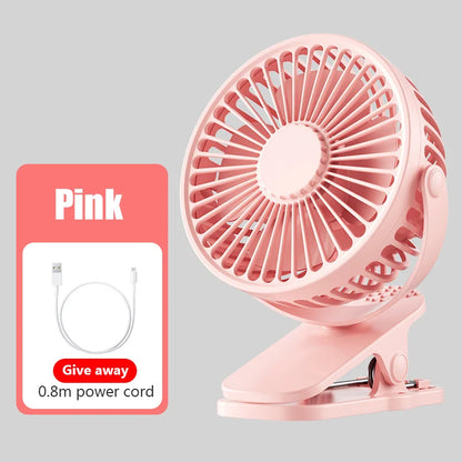 Mini Ventilador Portátil de Clipe e Mesa HAOYUNMA 3 Velocidades com Ajuste 720°