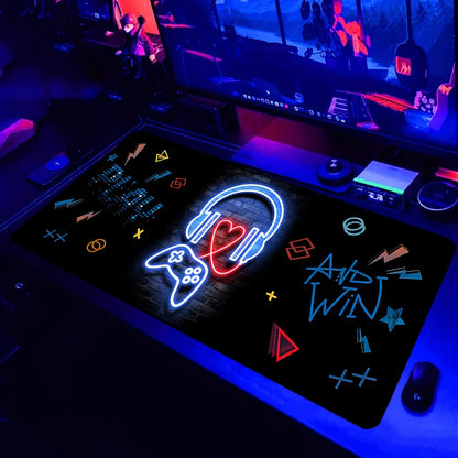 Mouse Pad Gamer Estampa Gamepad XXL – Base Antiderrapante Speed com Borda Costurada