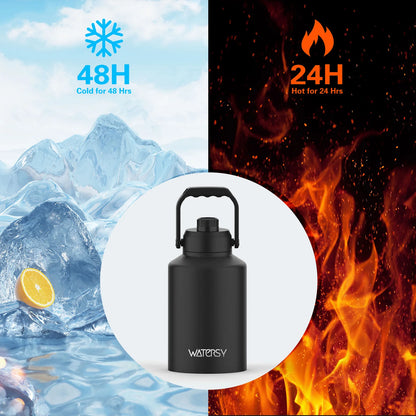 Garrafa Térmica Watersy em Inox 304 de Alta Capacidade com Alça de Alta Carga (64oz / 87oz / 128oz)