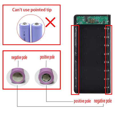 Case Power Bank DIY kebidumei C18 para 8 Baterias 18650 com Display LCD e Lanterna LED