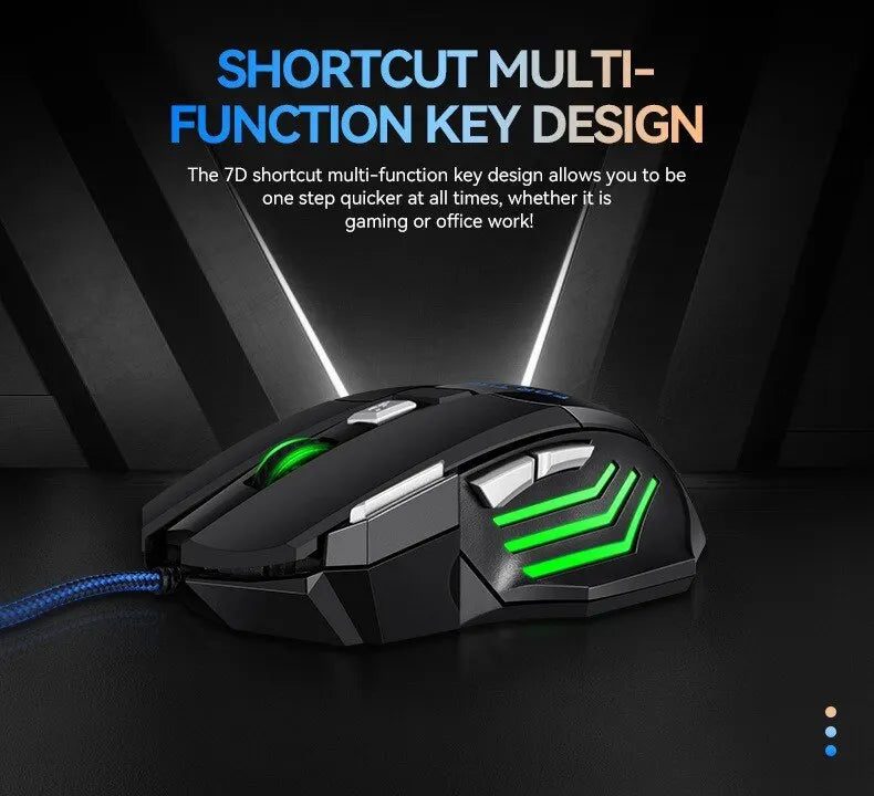 Mouse Gamer RGB 5500 DPI — 7 Botões